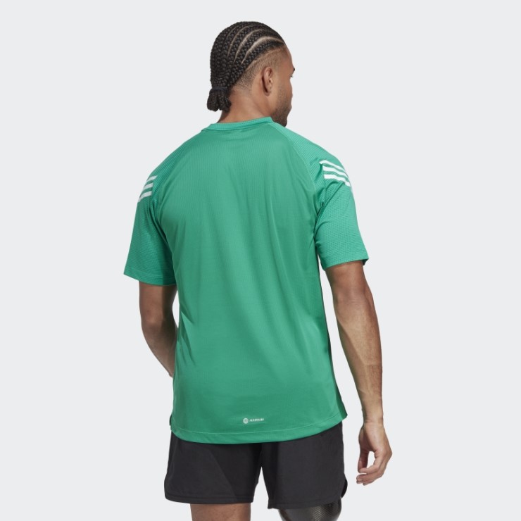 Camiseta De Entrenamiento Con 3 Rayas De Iconos De Tren Verde Corte Adidas