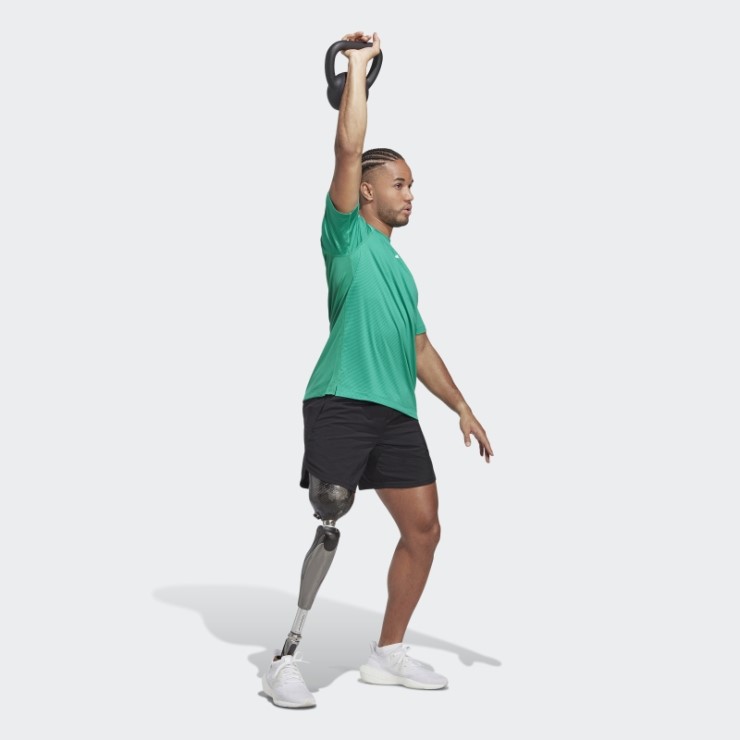 Camiseta De Entrenamiento Con 3 Rayas De Iconos De Tren Verde Corte Adidas