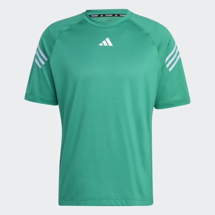 Camiseta De Entrenamiento Con 3 Rayas De Iconos De Tren Verde Corte Adidas