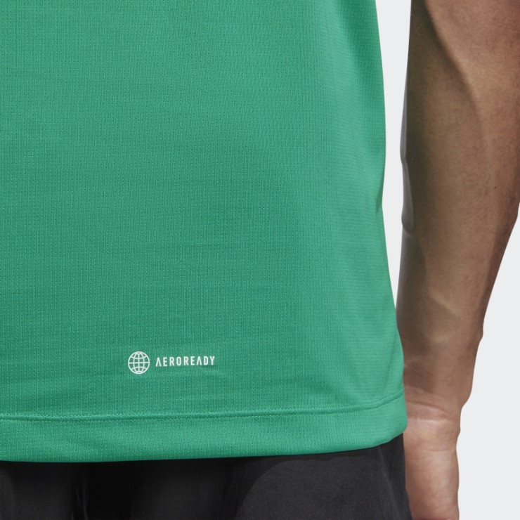 Camiseta De Entrenamiento Con 3 Rayas De Iconos De Tren Verde Corte Adidas
