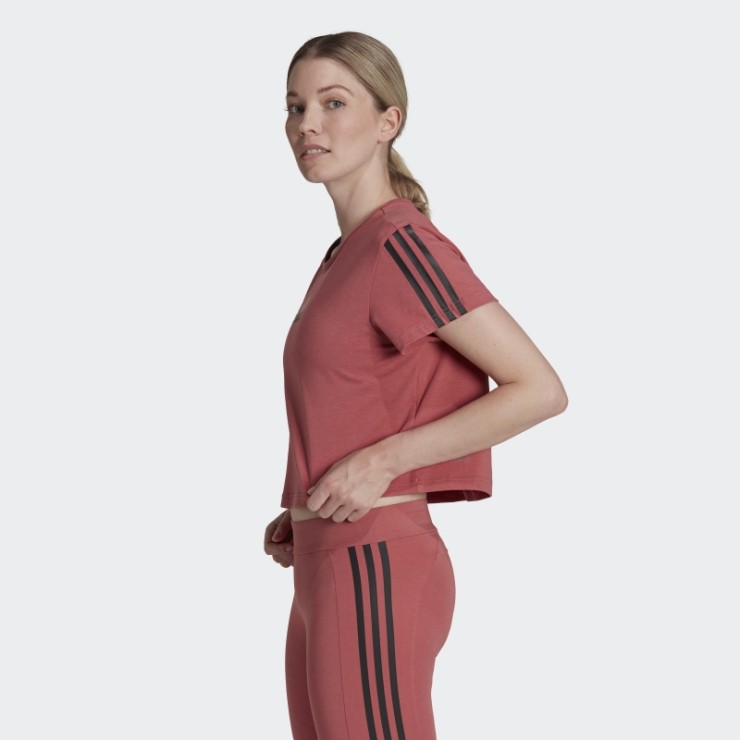 Rojo Adidas Aeroready Hecho Para Entrenar Crop Sport Tee Fashion