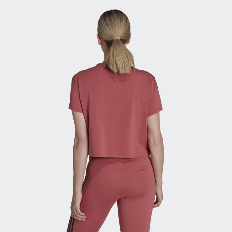 Rojo Adidas Aeroready Hecho Para Entrenar Crop Sport Tee Fashion