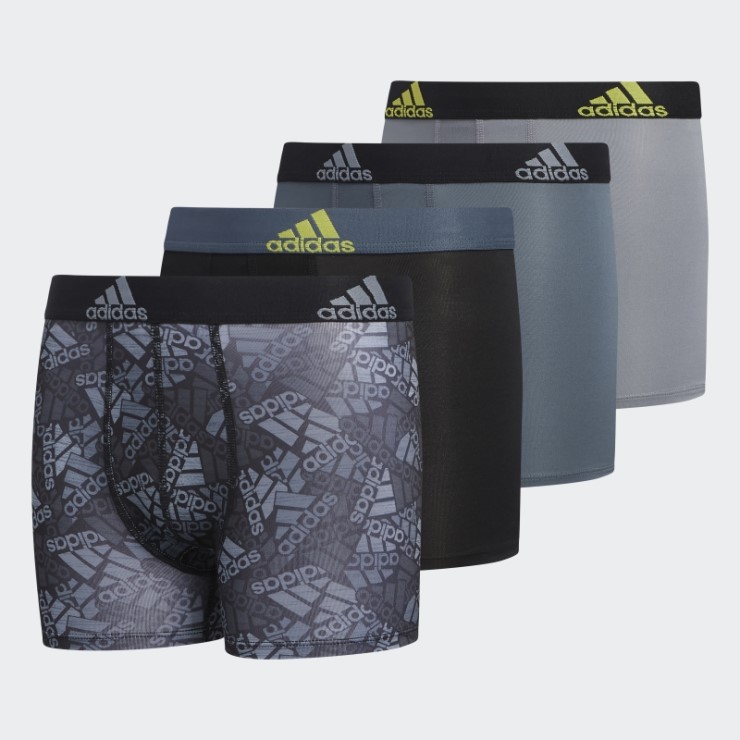 4 Pares De Calzoncillos Bóxer Con Gráfico De Rendimiento Deportivo Negro De Moda Adidas
