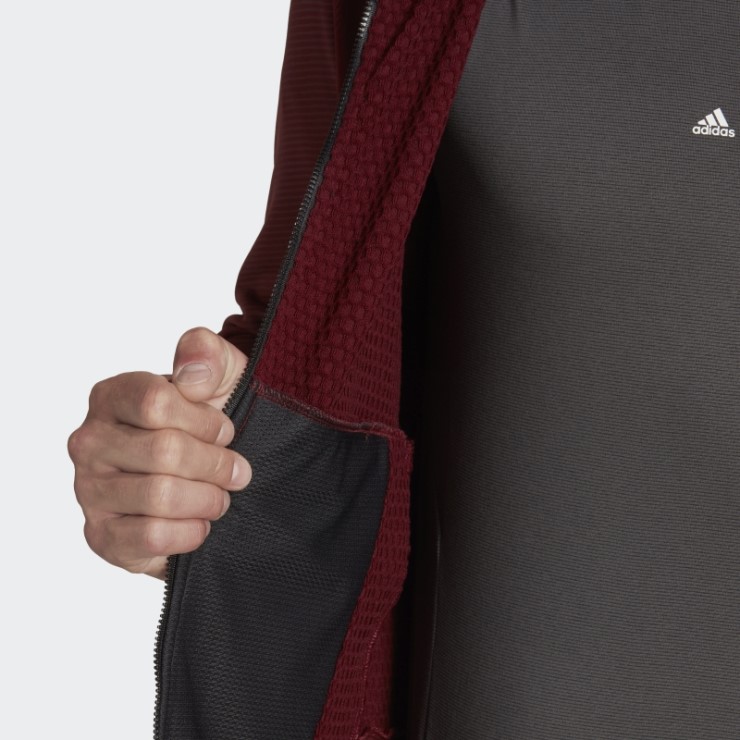Adidas Terrex Tech Flooce Chaqueta De Forro Polar Con Capucha Para Senderismo En Rojo
