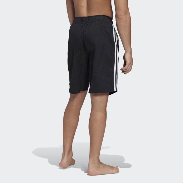 Shorts De Playa Adidas Negros Adicolor Con 3 Rayas