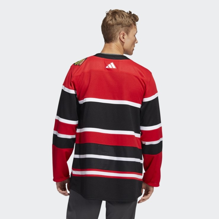 Adidas Blackhawks Auténtico Reverso Retro Wordmark Camiseta Rojo