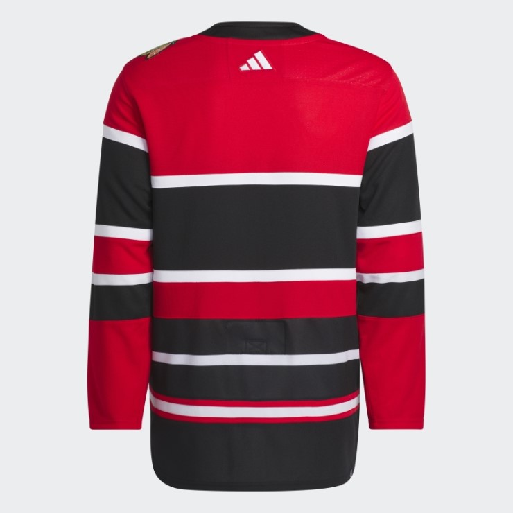 Adidas Blackhawks Auténtico Reverso Retro Wordmark Camiseta Rojo