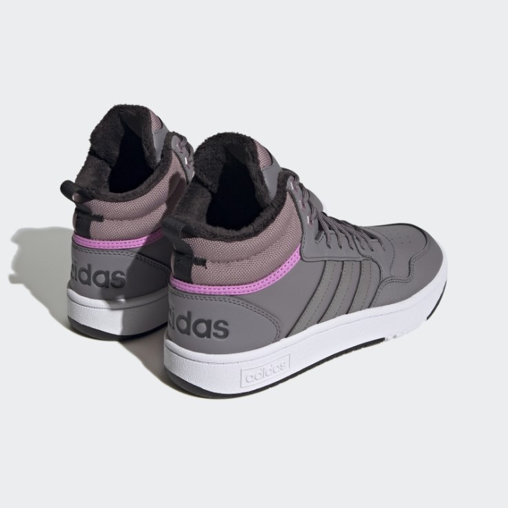 Adidas Trace Hoops 3.0 Zapatos De Baloncesto De Estilo De Vida Medio Gris Con Forro De Piel Clásico Para El Invierno