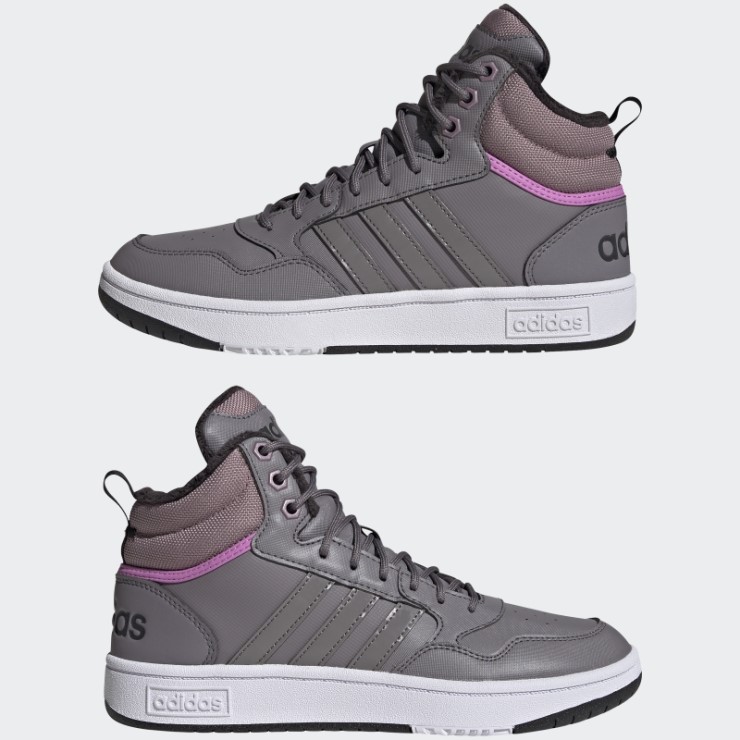 Adidas Trace Hoops 3.0 Zapatos De Baloncesto De Estilo De Vida Medio Gris Con Forro De Piel Clásico Para El Invierno