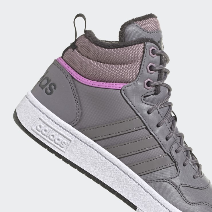 Adidas Trace Hoops 3.0 Zapatos De Baloncesto De Estilo De Vida Medio Gris Con Forro De Piel Clásico Para El Invierno