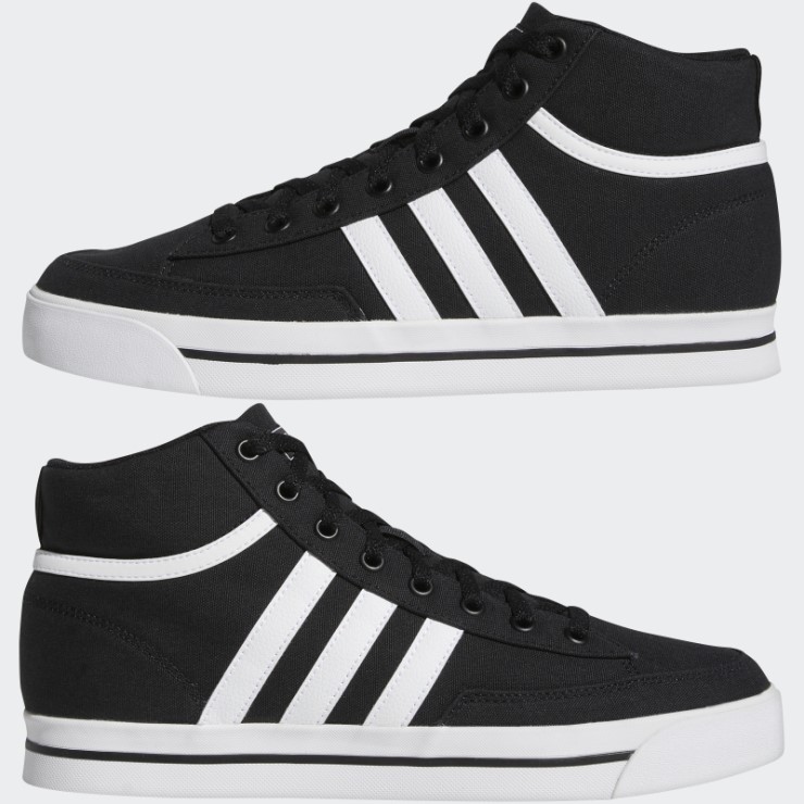 Retrovulc Mid Canvas Skateboarding Zapatos Negro Adidas