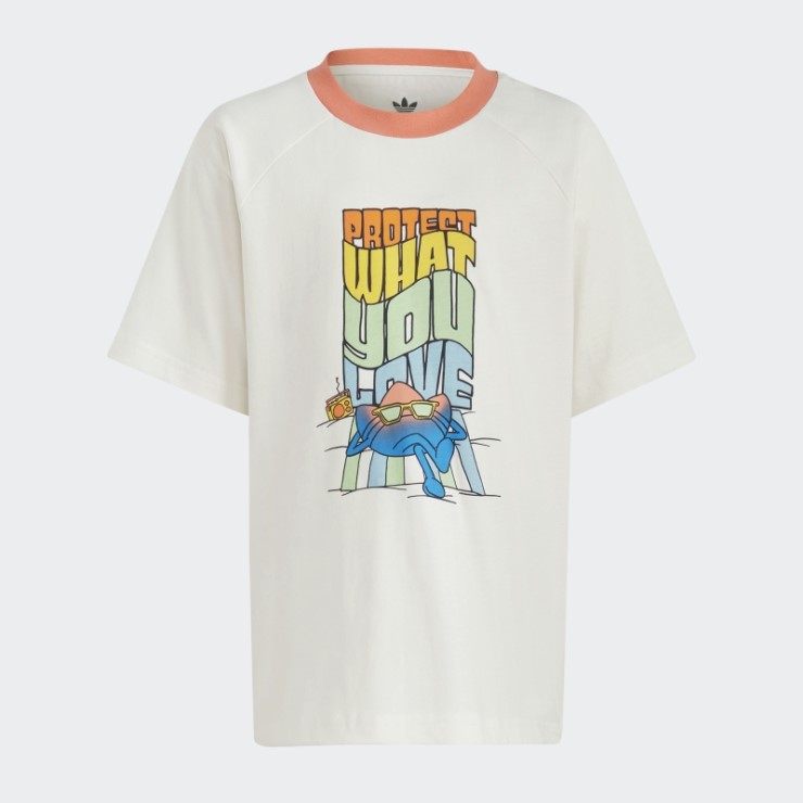 Camiseta Blanca Con Estampado Gráfico De Adidas
