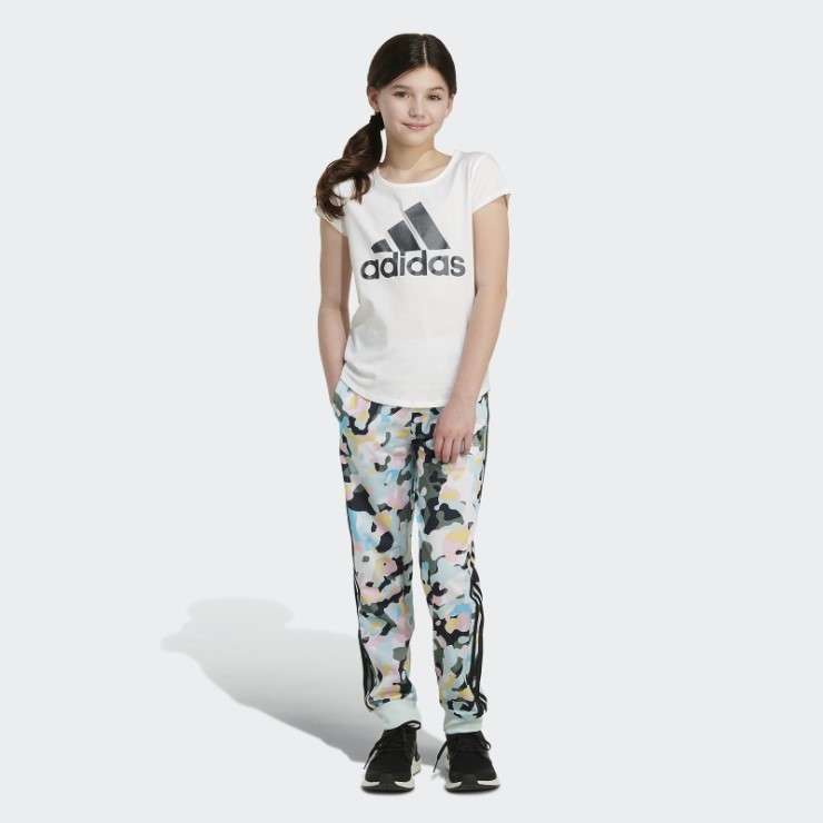 Joggers De Tricot Con 3 Rayas Y Estampado Integral En Blanco De Adidas