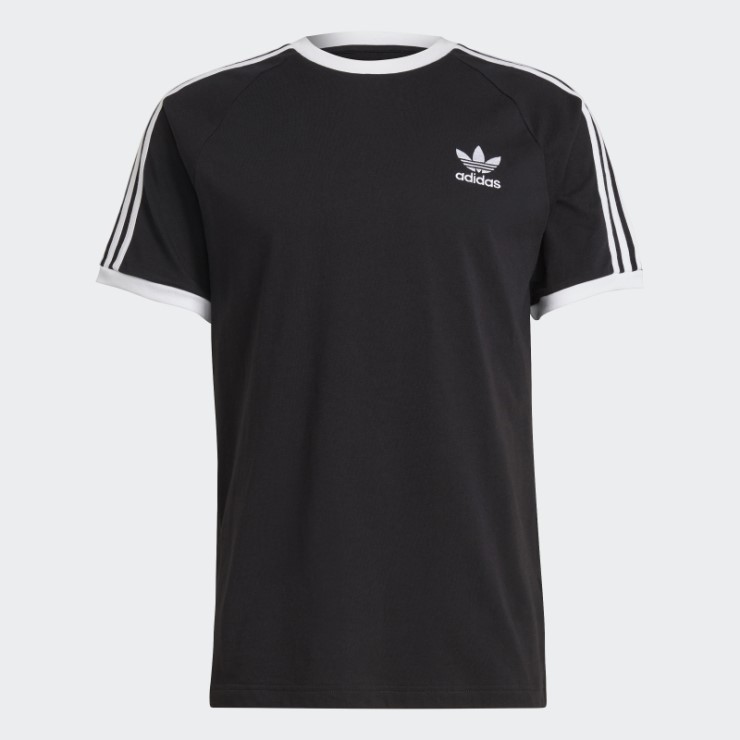 Camiseta Negra Adidas Adicolor Classics Con 3 Rayas