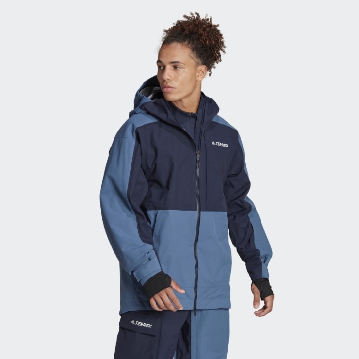 Adidas Terrex Chaqueta De Nieve De Nailon Posconsumo De 3 Capas Acero
