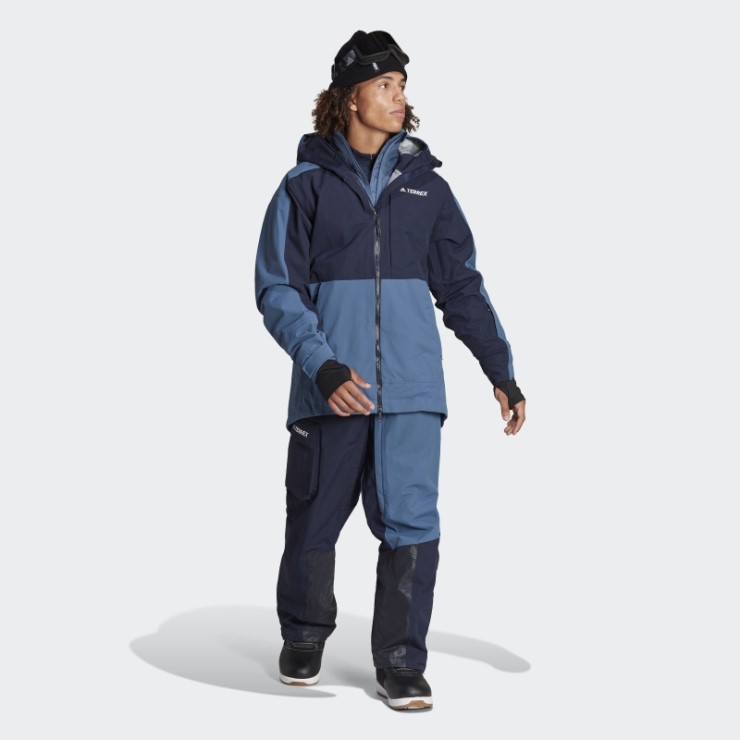 Adidas Terrex Chaqueta De Nieve De Nailon Posconsumo De 3 Capas Acero