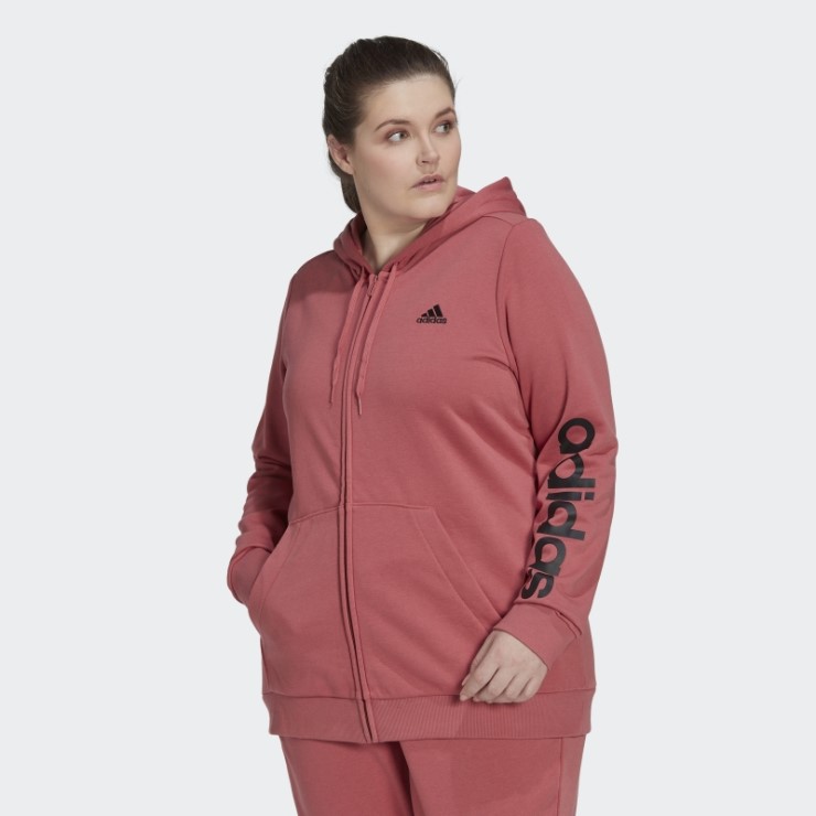 Sudadera Con Capucha Y Cremallera Completa Con Logo Essentials (talla Grande) Rojo Adidas