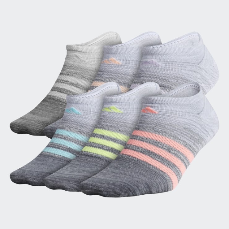 Adidas Superlite Multi-space-dyed Calcetines Invisibles Gris Medio 6 Pares