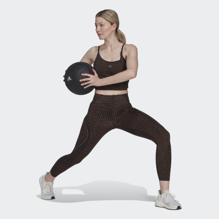 Tlrd Hiit Croco Luxe Leggings De Entrenamiento 7/8 Marrón Adidas