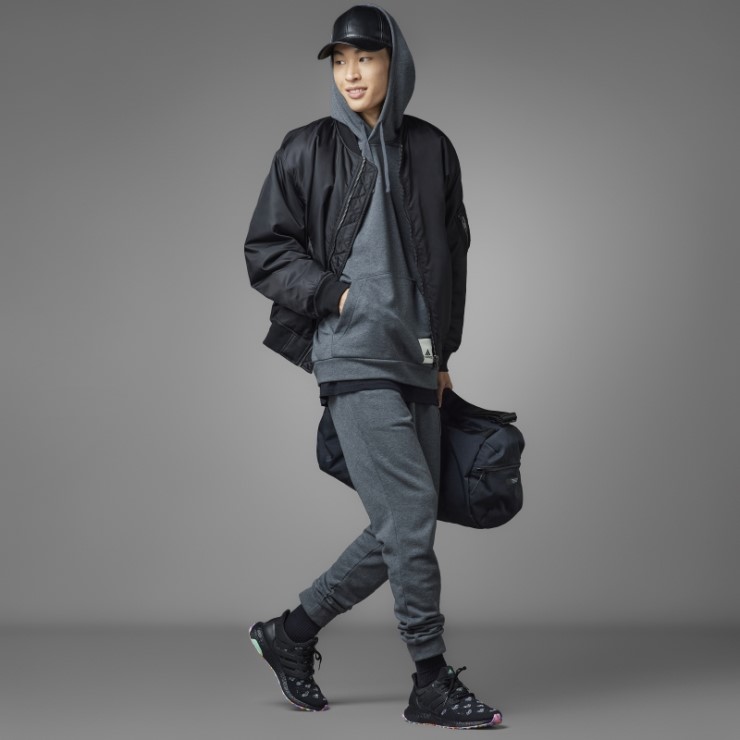 Sudadera Con Capucha Adidas Valentine's Day Gris Oscuro Jaspeado