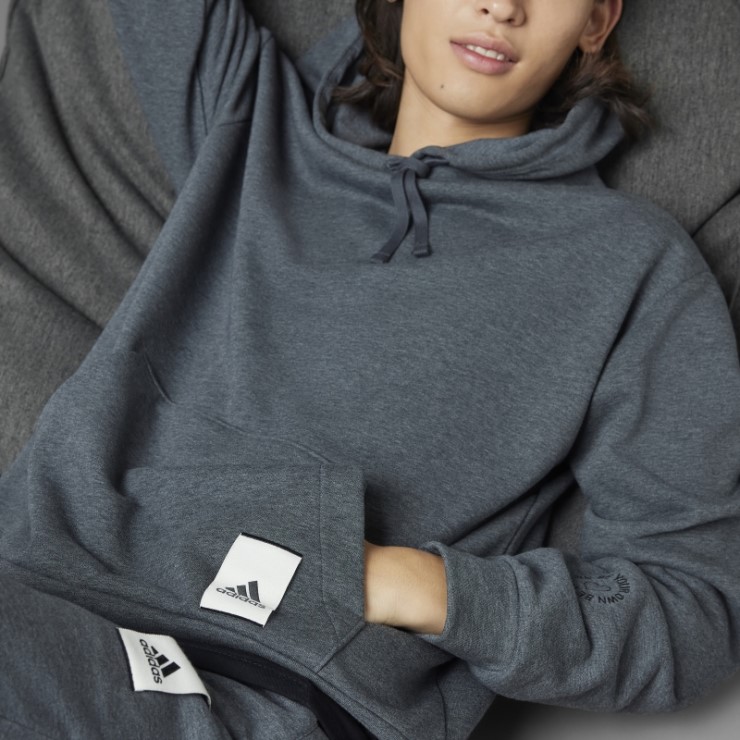 Sudadera Con Capucha Adidas Valentine's Day Gris Oscuro Jaspeado