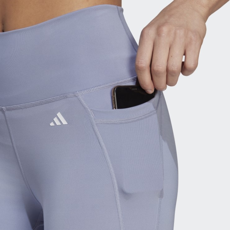 Leggings 7/8 De Talle Alto Con Bolsillo Oculto Violeta Plateado Optime De Adidas