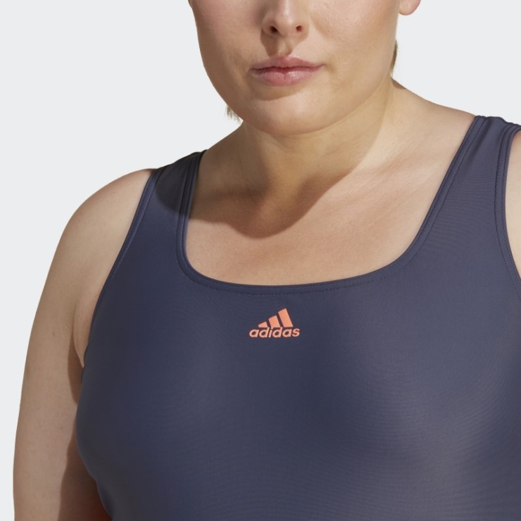 Traje De Baño De 3 Rayas (talla Grande) Azul Marino Adidas