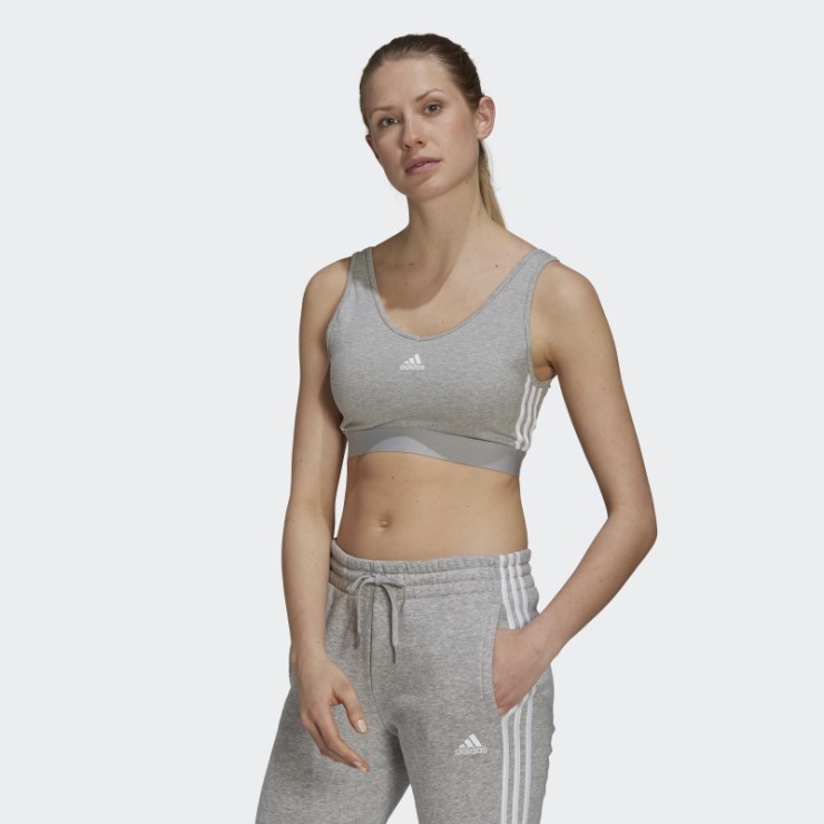Adidas Essentials 3-stripes Crop Top Blanco Moda