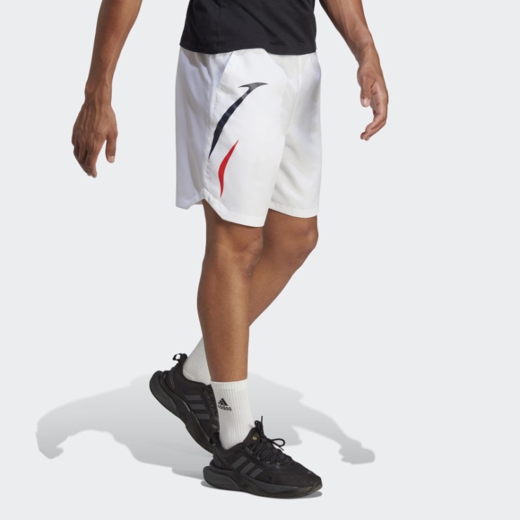 Pantalones Cortos Tejido Colorblock Adidas Blanco