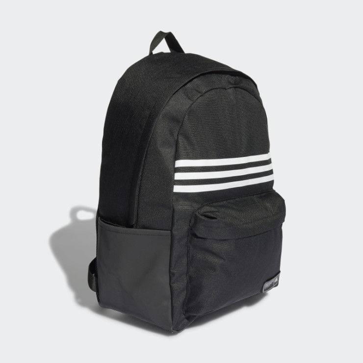 Mochila Negra Adidas Classic 3 Rayas Horizontal