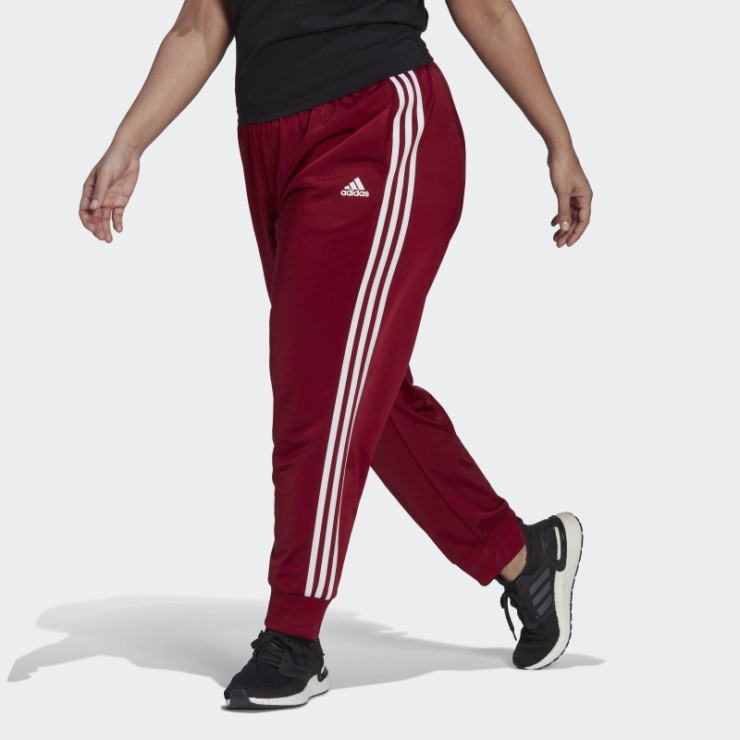 Burdeos Adidas Essentials Warm-up Slim Tapered 3-stripes Pantalones De Chándal (talla Grande)