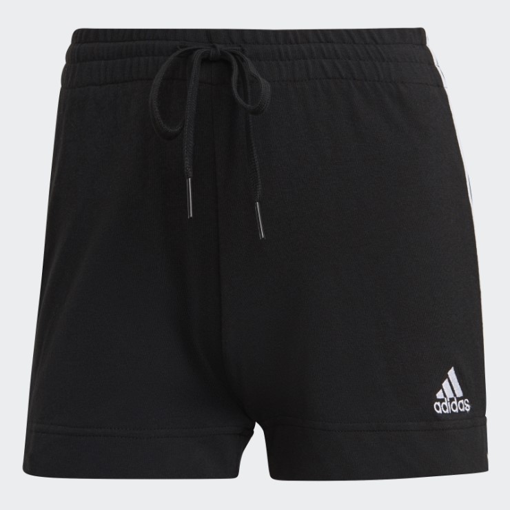 Pantalón Corto Adidas Essentials Slim 3 Rayas Negro