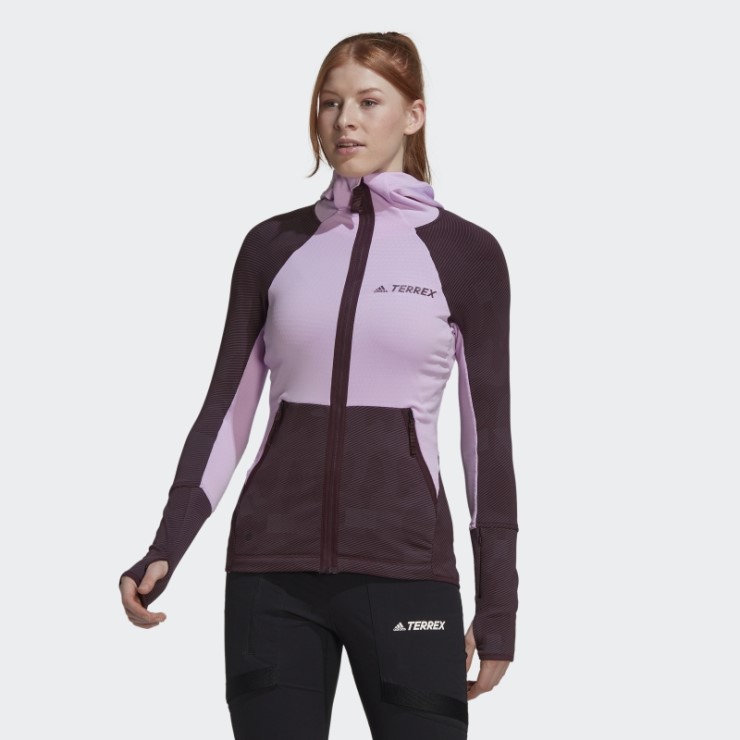 Adidas Terrex Tech Fleece Chaqueta Polar De Senderismo Con Capucha Lila