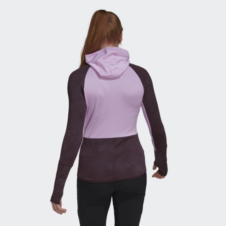 Adidas Terrex Tech Fleece Chaqueta Polar De Senderismo Con Capucha Lila