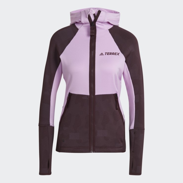 Adidas Terrex Tech Fleece Chaqueta Polar De Senderismo Con Capucha Lila