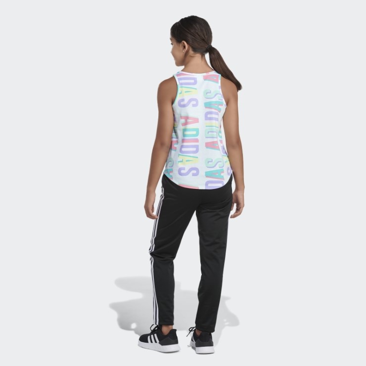 Camiseta Sin Mangas Con Dobladillo Redondeado Y Estampado Integral De Adidas Ice Mint