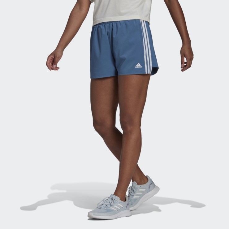 Adidas Shorts Deportivos Con 3 Rayas En Azul Alterado Primeblue Diseñado Con 2 Movimientos