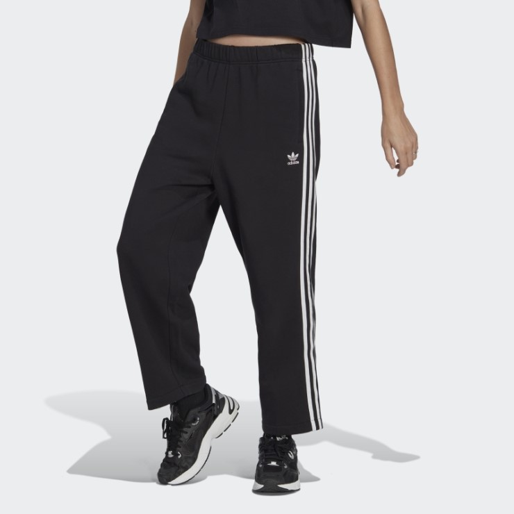Pantalon Dobladillo Abierto Adidas Negro