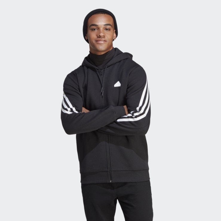 Adidas Future Icons 3-stripes Full-zip Sudadera Con Capucha Blanco Moda