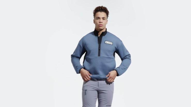 Chamarra De Forro Polar Con Media Cremallera Adidas Steel Terrex Utilitas