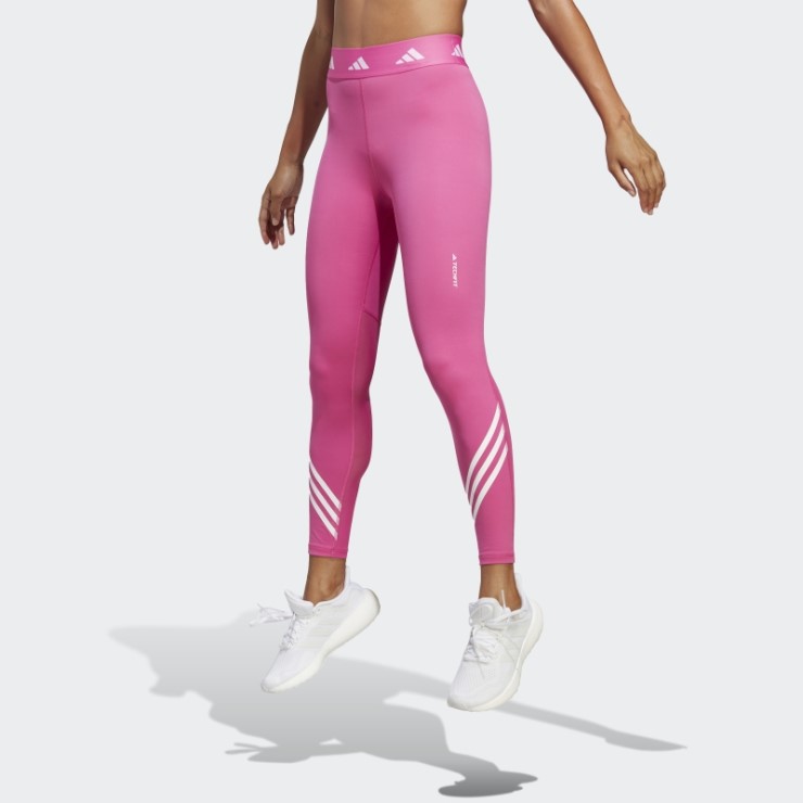Adidas Leggins Fucsia Techfit Con 3 Rayas