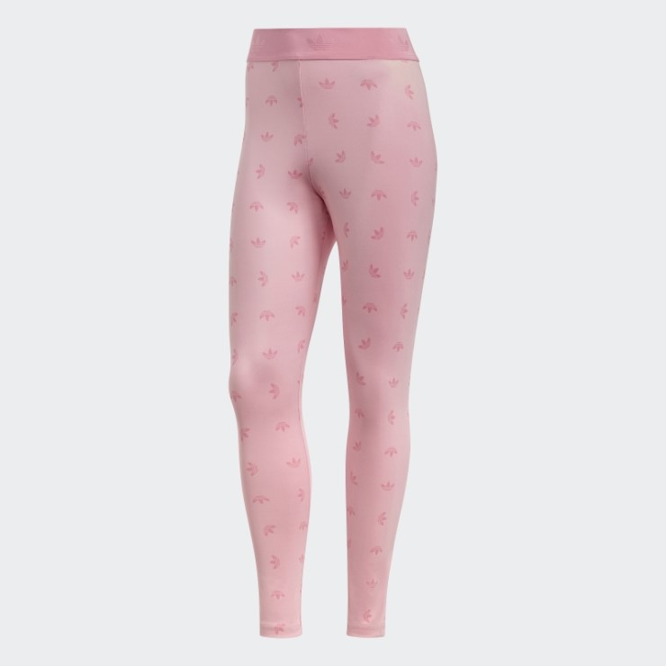 Adidas Leggings Rosa Claro 7/8 De Cintura Alta Con Estampado Integral