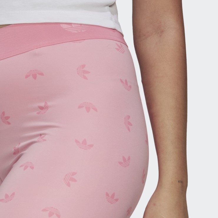 Adidas Leggings Rosa Claro 7/8 De Cintura Alta Con Estampado Integral