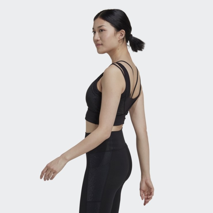 Sujetador Deportivo Powerimpact De Sujeción Media Brillante Adidas Negro