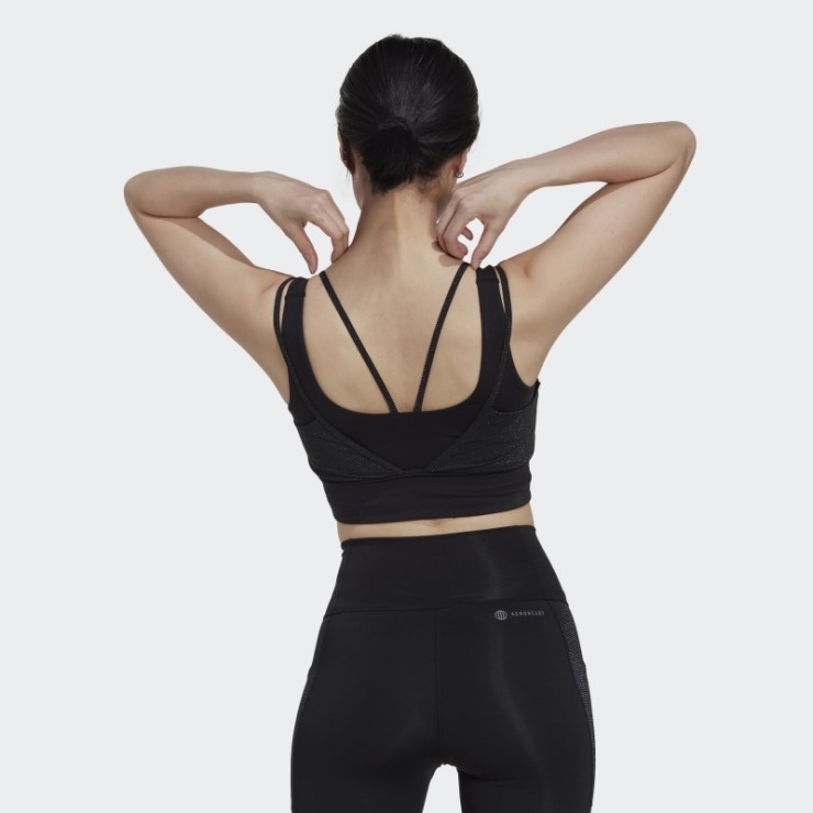 Sujetador Deportivo Powerimpact De Sujeción Media Brillante Adidas Negro