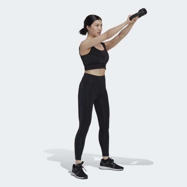 Sujetador Deportivo Powerimpact De Sujeción Media Brillante Adidas Negro