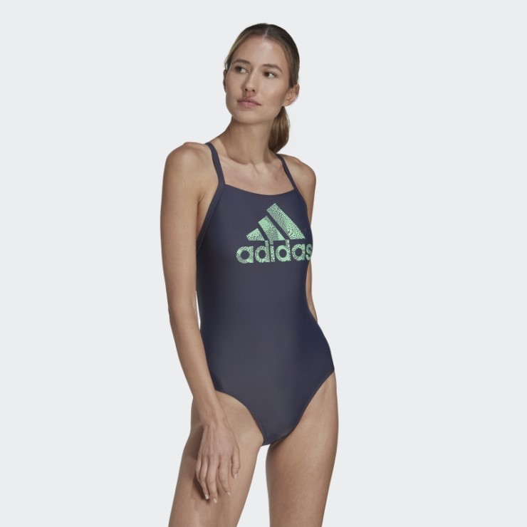 Bañador Azul Marino Con Logo Grande Adidas