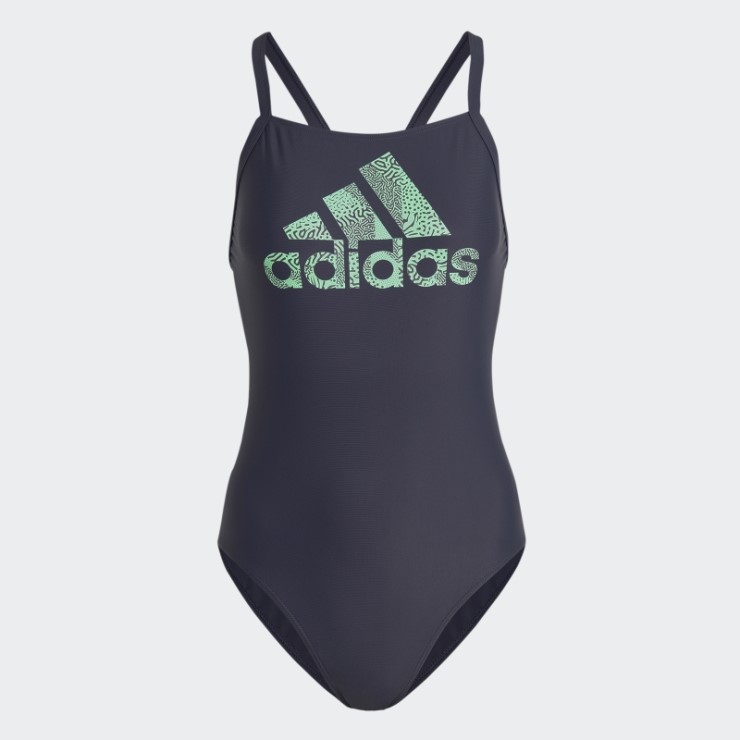 Bañador Azul Marino Con Logo Grande Adidas