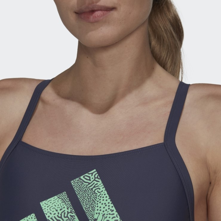 Bañador Azul Marino Con Logo Grande Adidas