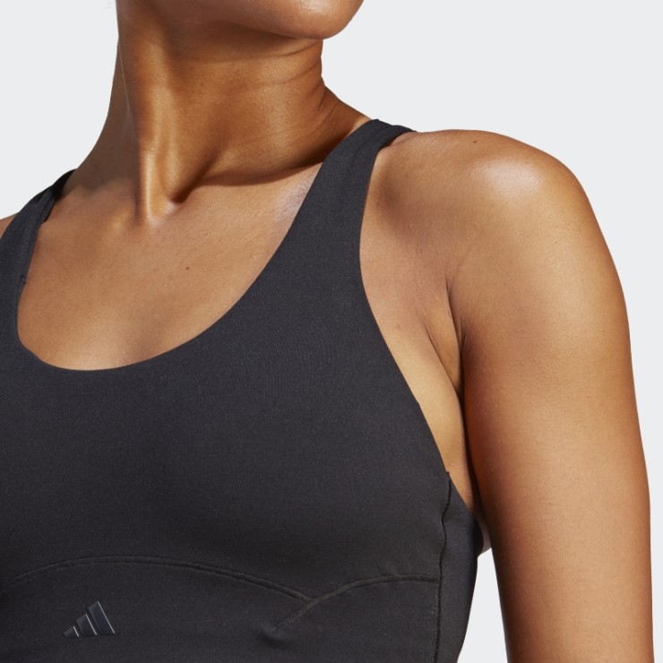 Sujetador De Sujeción Media Coreflow Luxe Studio Adidas Negro